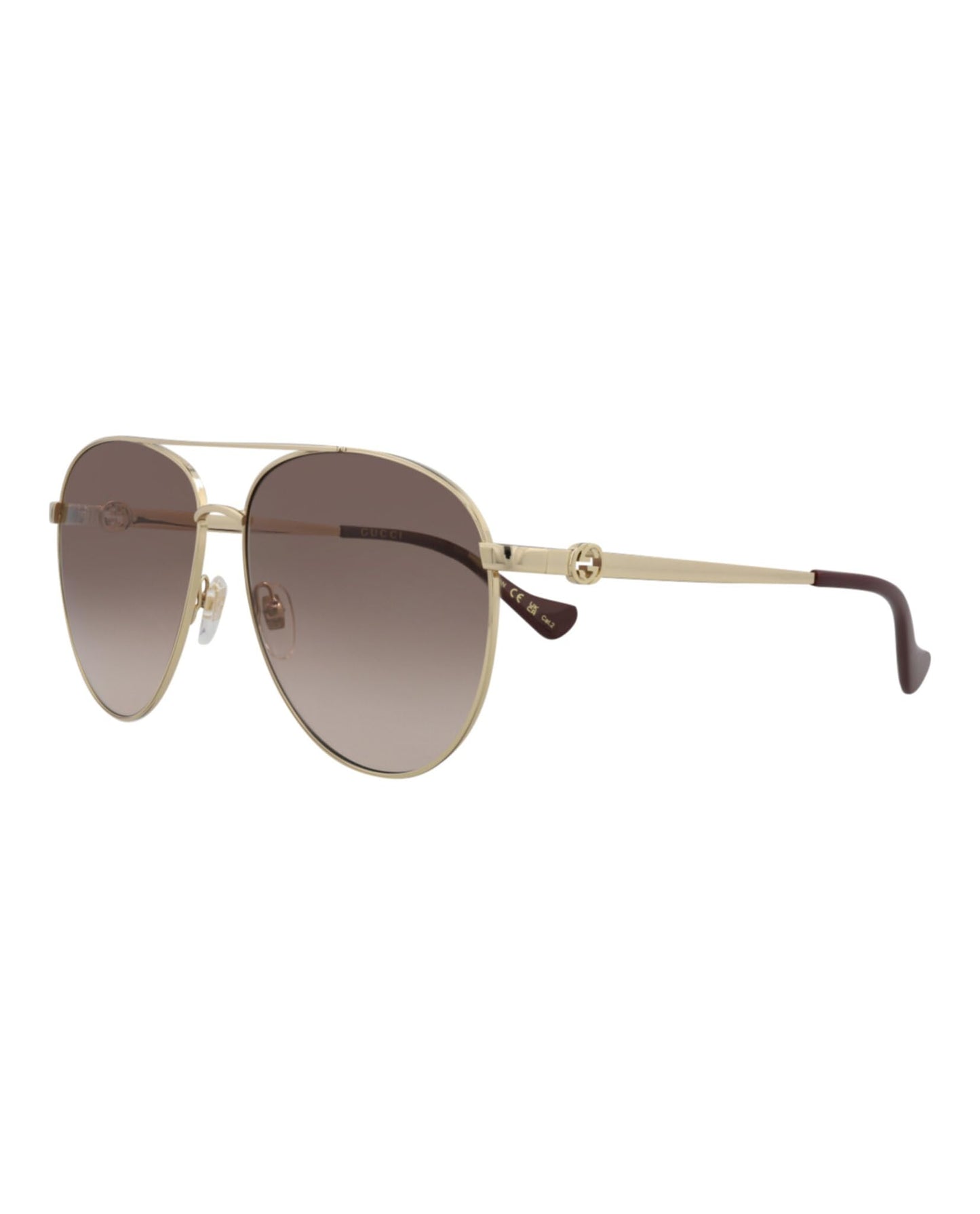 Gucci Aviator-Frame Metal Sunglasses