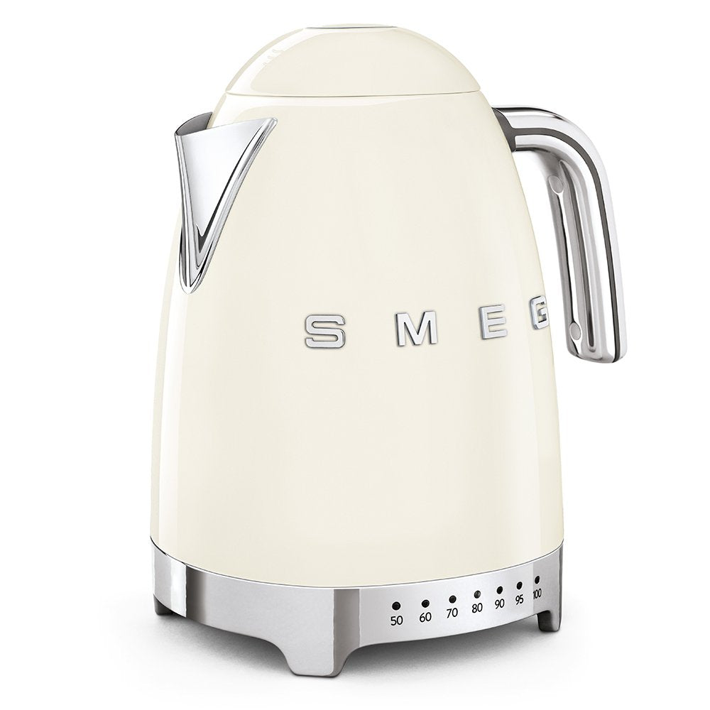 Smeg 50's Retro 7 Cup Stainless Steel Variable Temperature Electric Kettle with 7 Temperature Settings, Led Display, Swivel Base and Keep Warm…