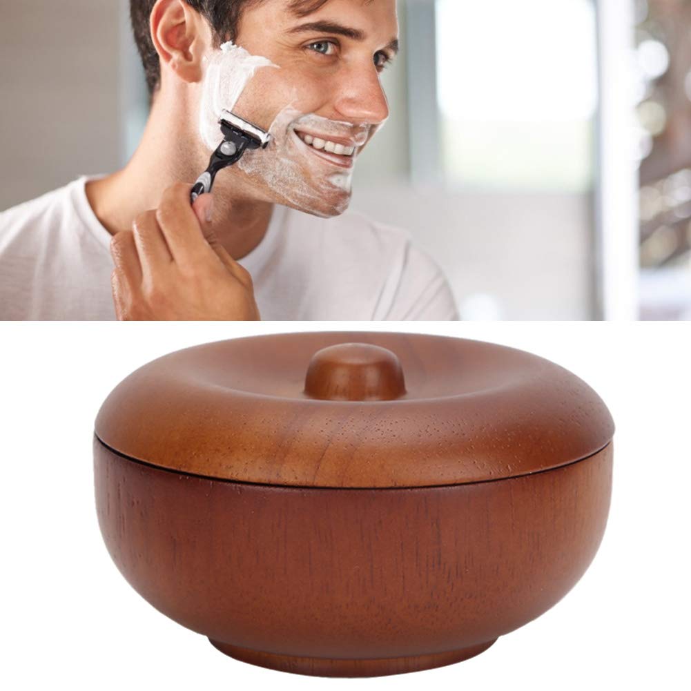 Shaving Bowl, Shaving Soap Bowl, Wooden 3.7 x 1.7in Barber Tool Man for Shaving Beauty and Personal Care Liyeehao