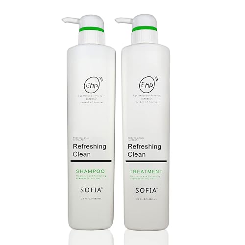 SOFIA EMP Keratin Refreshing Clean Shampoo and Treatment Conditioner, For Oily Scalp and Hair Suitable for all hair types, 680ml (Set of Shampoo