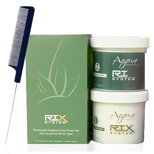 Agavê Retex Hair Straightening System and M Hair Designs Detangling Comb (Bundle), White