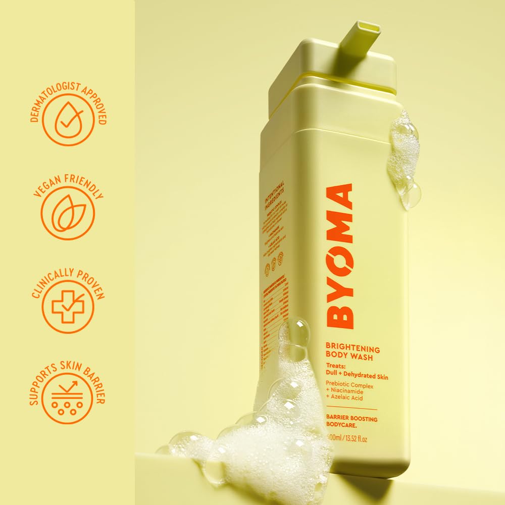 BYOMA Brightening Body Wash - Creamy Formula with Niacinamide & Azelaic Acid for Dull, Dehydrated Skin - Brightens & Evens Tone - Skin Barrier Repair Beauty and Personal Care BYOMA