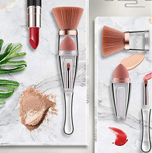 3 In 1 Funny Combination Design Makeup Brushes-Lip Brush Eyeshadow Sponge Eyeshadow Eyebrow Brush For Women and Girls (STY1)