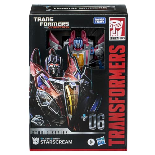 Transformers Toys Studio Series Voyager War for Cybertron 06 Gamer Edition Starscream, 6.5-inch Converting Action Figure, 8+