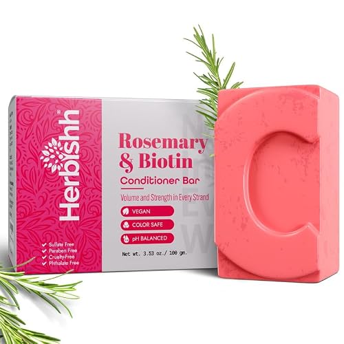 Herbishh Conditioner Bar, Moisturizing & Strengthening, Solid for Dry, Damaged & Thinning Hair, All Hair Types, Paraben-Free & Sulfate-Free, 3.53 oz