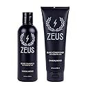 ZEUS Beard Wash Set for Men, Shampoo & Conditioner Duo with Green Tea & Essential Oils, Hydrates, Softens & Strengthens Beard Hair (Made in USA)