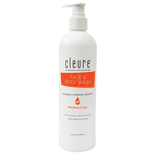Cleure Face and Body Cleanser - Hypoallergenic, Fragrance-Free Body Wash for Sensitive Skin & Eczema - Paraben & Sulfate Free, PH Balanced Body Soap
