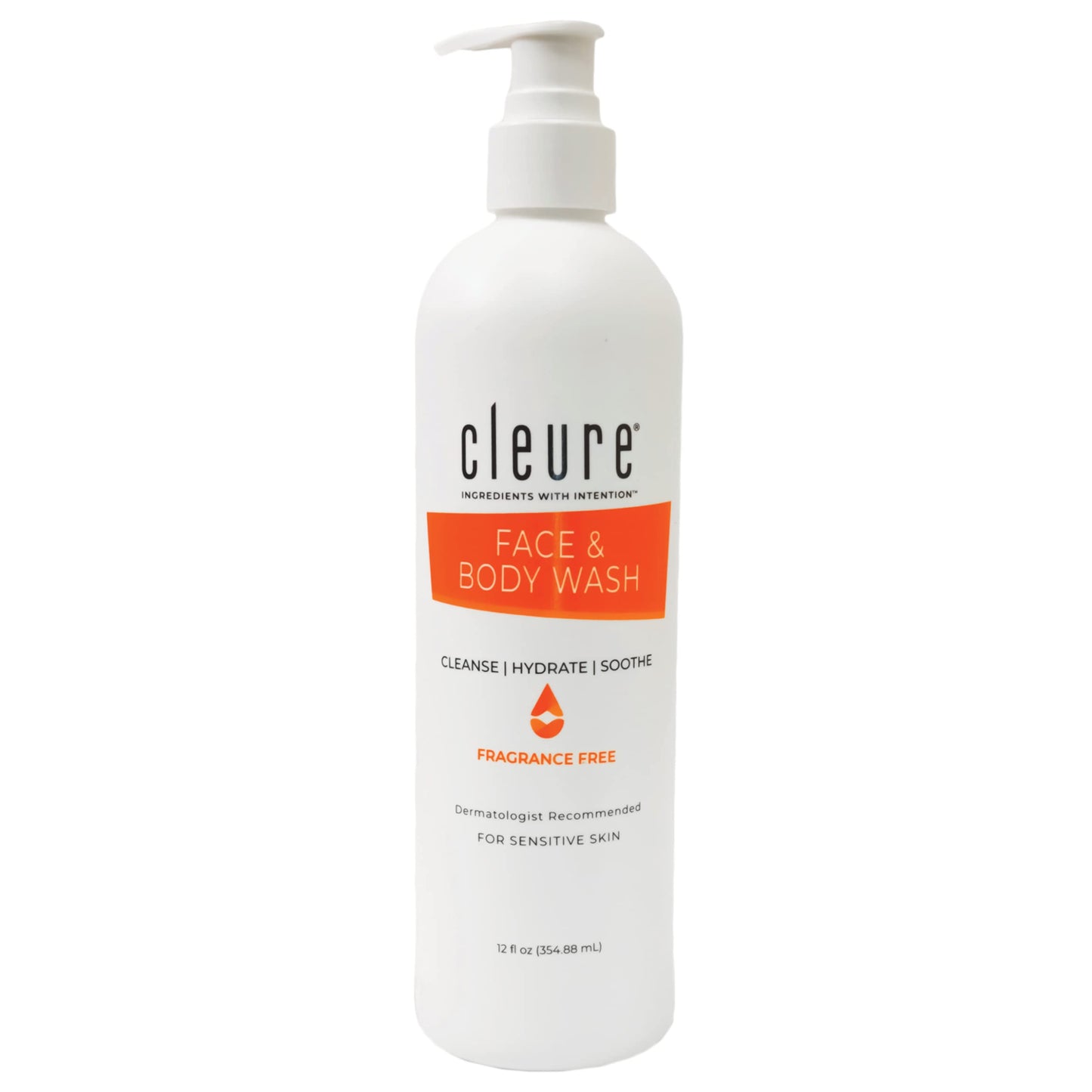 Cleure Face and Body Cleanser - Hypoallergenic, Fragrance-Free Body Wash for Sensitive Skin & Eczema - Paraben & Sulfate Free, PH Balanced Body Soap