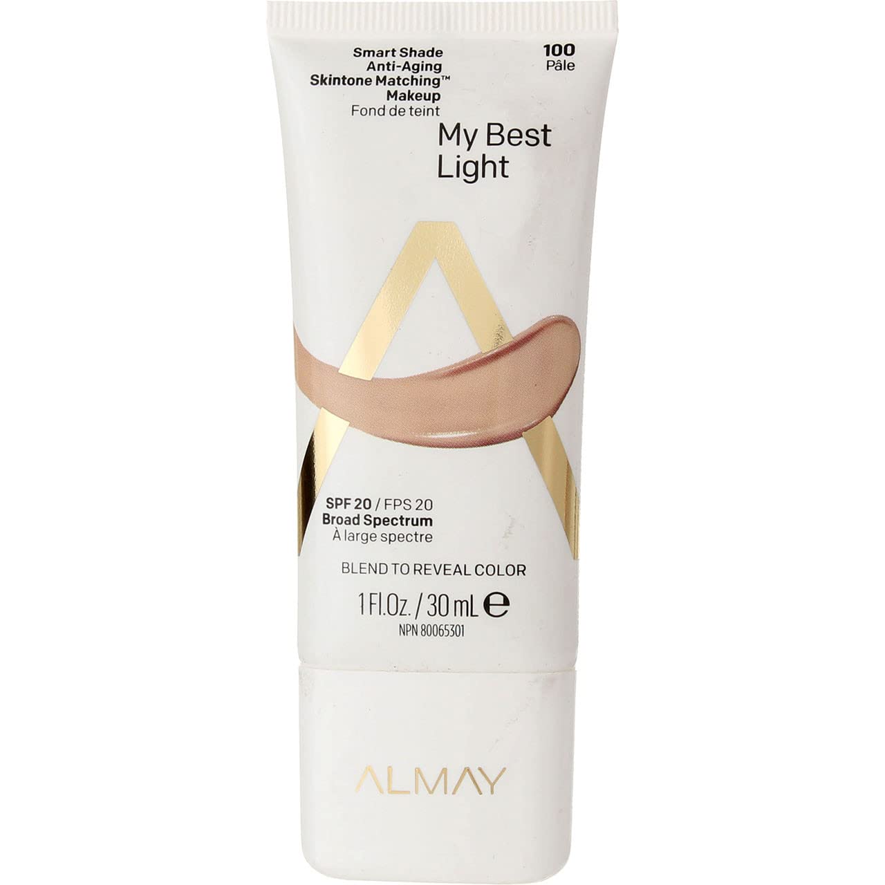 Almay Anti-Aging Foundation, Smart Shade Face Makeup, Medium Coverage, Natural Finish with SPF 20, Hypoallergenic-Fragrance Free, Dermatologist