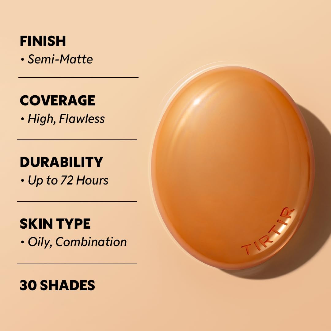 TIRTIR Mask Fit Ai Filter Cushion Foundation | AI-Like Semi-Matte Finish - Up to 72-Hour Medium to Full Coverage Korean BB Cushion Make up Beauty Beauty and Personal Care TIRTIR