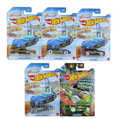Hot Wheels 2021 Winter Holiday Complete Bundle of 5 Diecast Vehicles