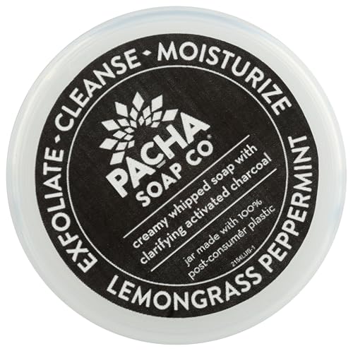 PACHA SOAP Lemongrass Peppermint Whipped Soap Scrub, 8 OZ