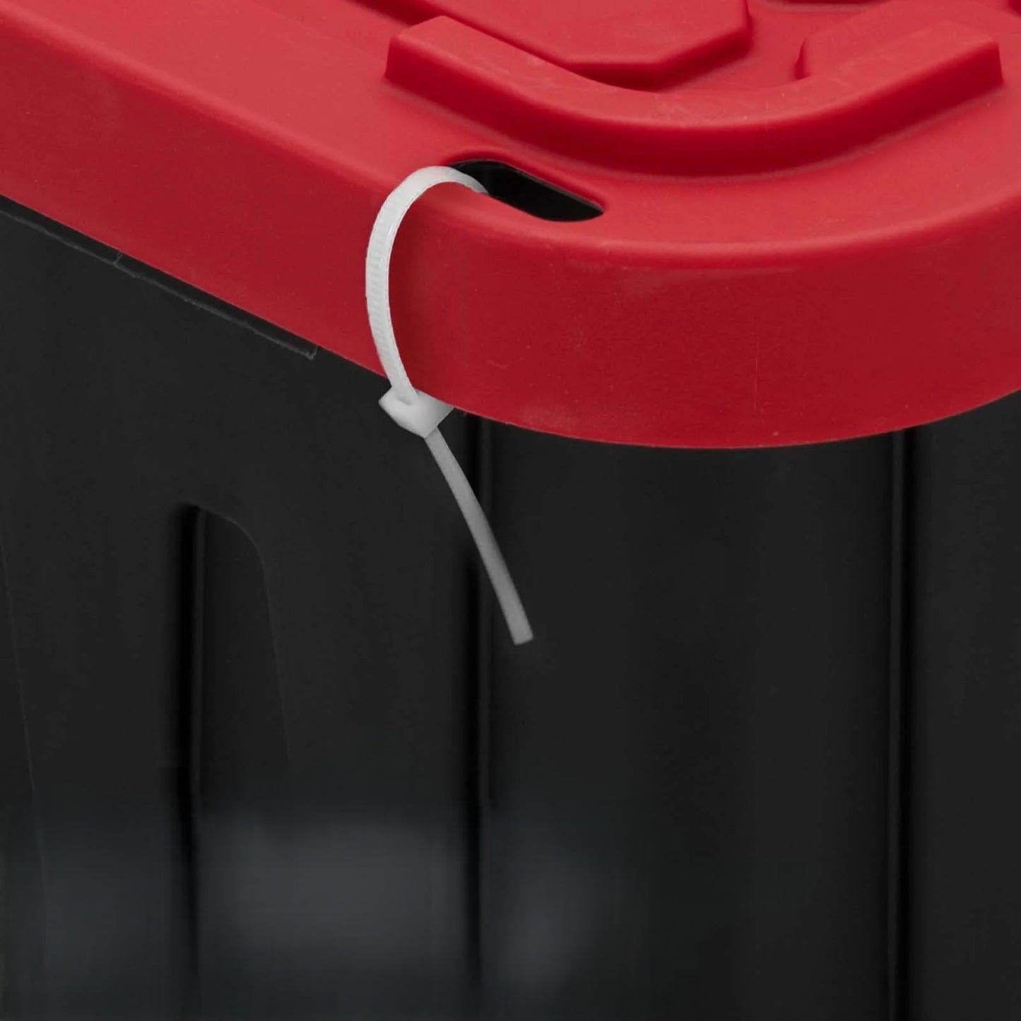 CLMSTE Black and Red 17 Gallon Plastic Storage Container with Snap-On Lid