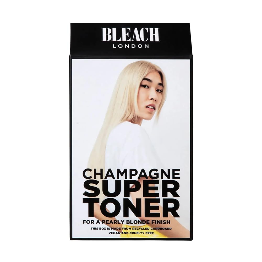 Bleach London Champagne Super Toner Kit - Ammonia-Free Toning for Golden Hour Blonde Finish - Ideal for Neutralising brassiness - with Smooth