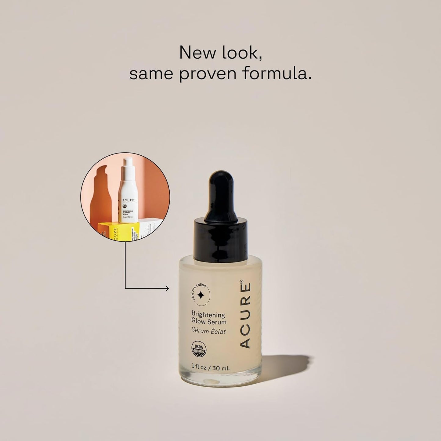 Acure Brightening Glow Serum - Anti Aging Face Serum, Bright Glow for Women & Men, Facial Skincare with Argan Oil and Cranberry Seed Oil, Vegan