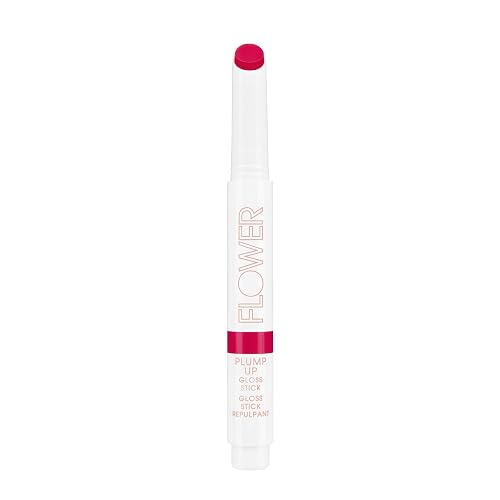 FLOWER Beauty By Drew Barrymore Plump Up Lip Gloss Stick - Lip Plumper - Nourishes + Hydrates Lips - Buildable + Dewy Finish - Fiery