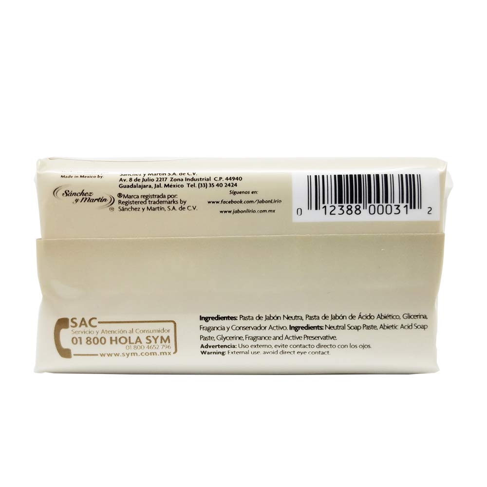 Lirio Dermatologico Bar Soap. Glycerin Enriched Antibacterial Soap. For Daily Use. Suitable for all Skin Types. 5.3 Oz. Pack of 12