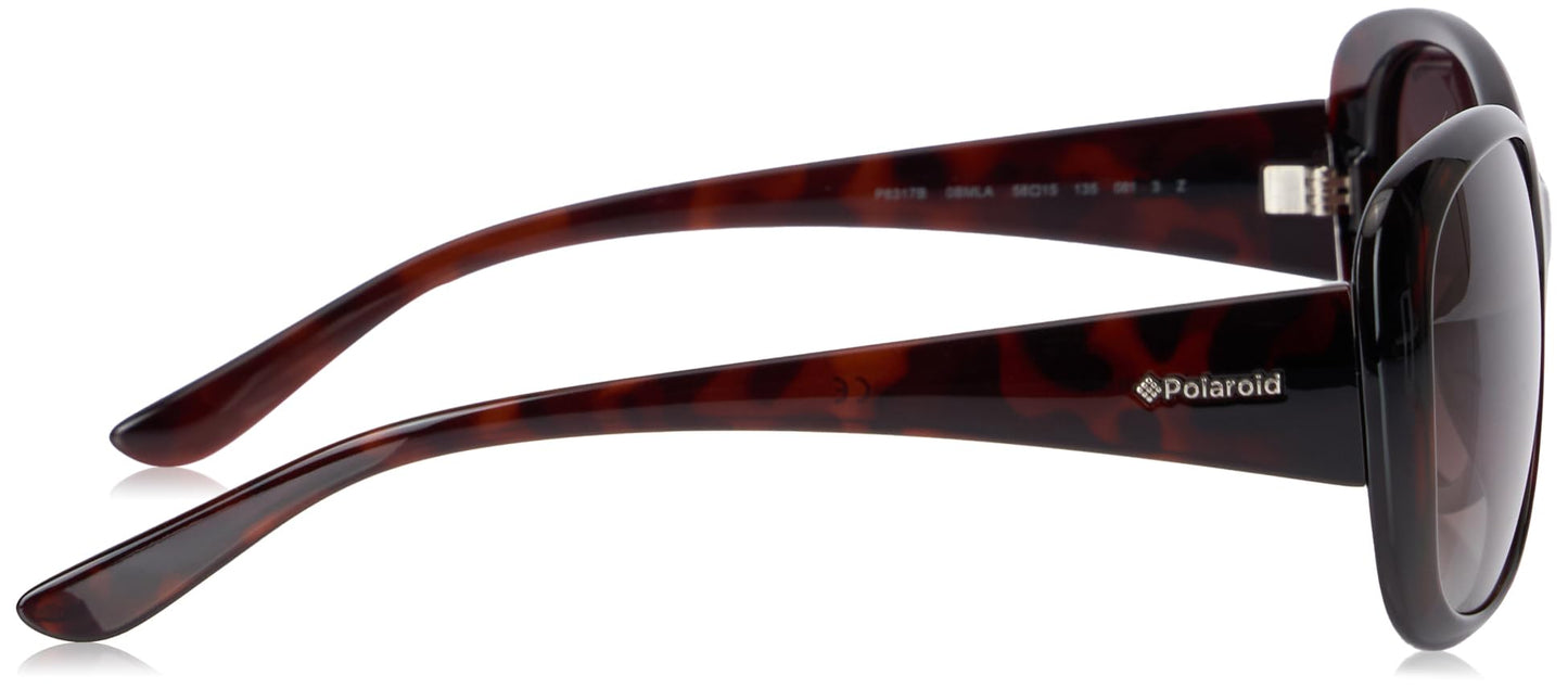 Polaroid Sunglasses Women's P8317/S Butterfly Sunglasses, Havana, 58 mm