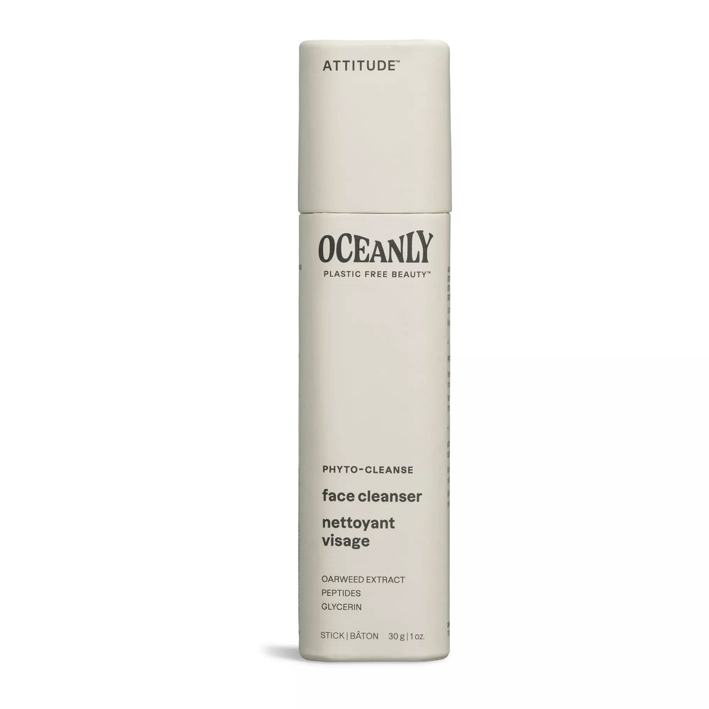 ATTITUDE Oceanly Face Cleanser Bar, EWG Verified, Plastic-free, Plant and Mineral-Based Ingredients, Vegan and Cruelty-free Beauty Products, PHYTO