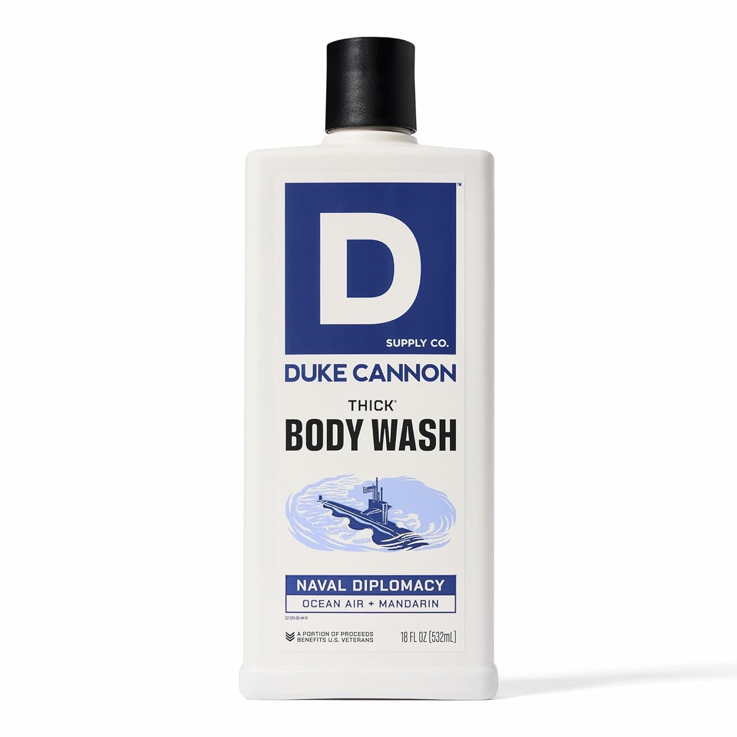 Duke Cannon Supply Co. Thick High Viscosity Body Wash - 3X Thicker, Cleansing Shower and Bath Gel, Mineral-Enriched Body Wash - Citrus Musk +