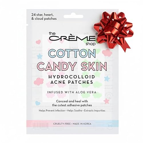The Crème Shop Cotton Candy Skin - Hydrocolloid Acne Patches, Acne Healing Dots, Acne Stickers, Acne Treatment Patches | Ultra Aloe Boost - 3 sizes