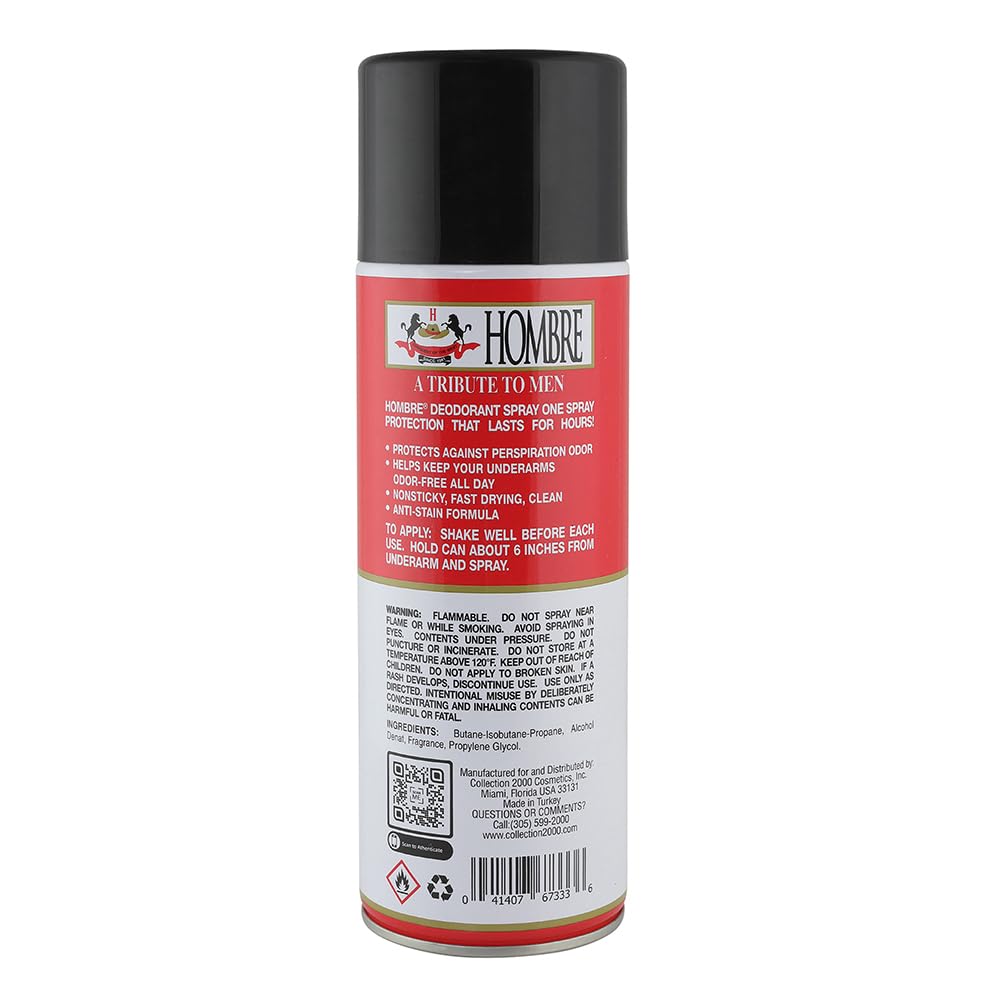 Hombre Red Deodorant Spray 10oz 283g With 80% More Product! (3 Pack) Beauty and Personal Care HOMBRE
