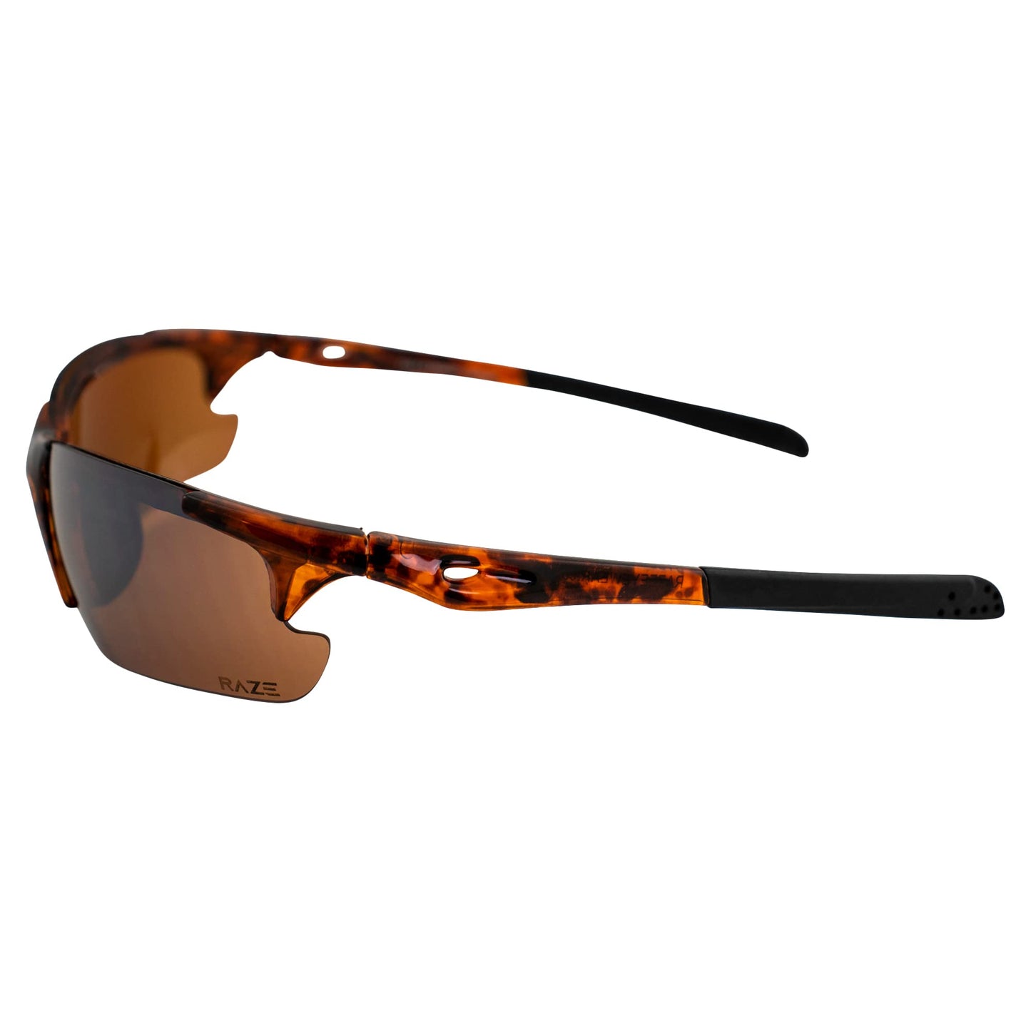 Raze Eyewear Peak Sport Sunglasses Tortoise Gloss Frame High Definition HD Lens