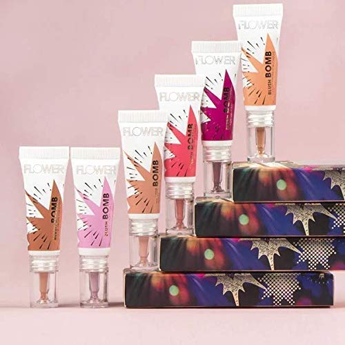 FLOWER Beauty By Drew Barrymore Liquid Blush Makeup Bomb Color Drops -Silky Lightweight Formula + Gel Cream Blush for Cheeks - Radiant + Glossy Finish