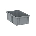 Quantum Storage DG92060GY Dividable Grid Storage Container, 16-1/2" L x 10-7/8" W x 6" H, Gray (Pack of 8)