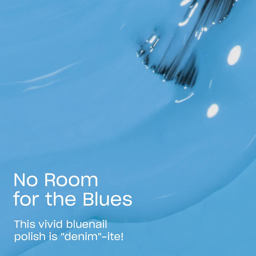 OPI Nail Lacquer No Room for the Blues | Opaque Bright Blue Crème Chip Resistant Nail Polish | Fast Drying, Streak Free