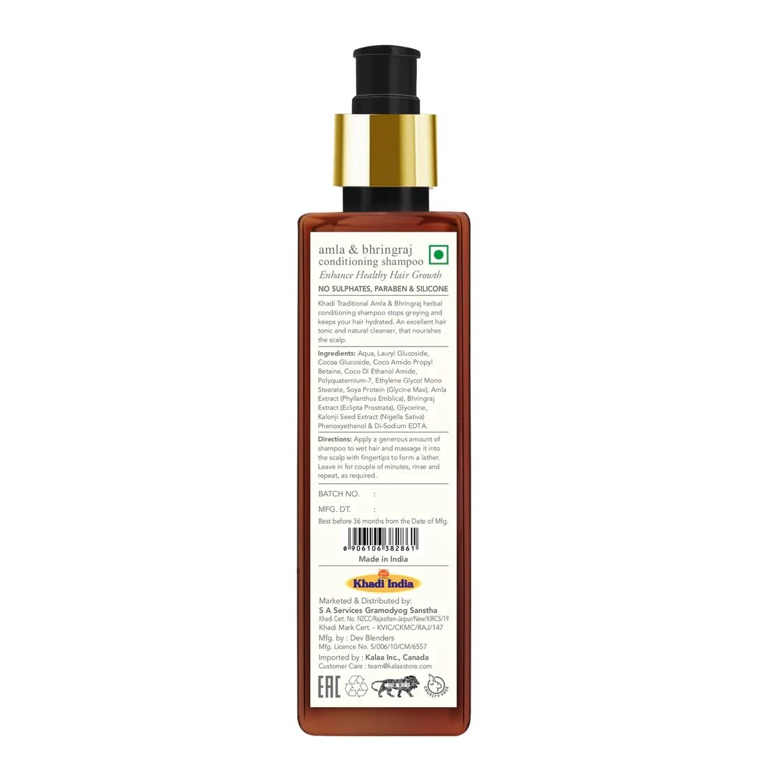 Khadi Traditional Natural Hair Care Shampoo Set, Coconut Milk, Amla & Bhringraj, Honey & Almond, With Herbal Extracts (Amla & Bhringraj)