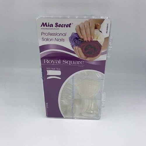 Mia Secret - Nail Tip Royal Square 500 pcs Clear Or Natural Pick Yours (500 Clear) (500 CLEAR) Beauty & Personal Care Mia Secret