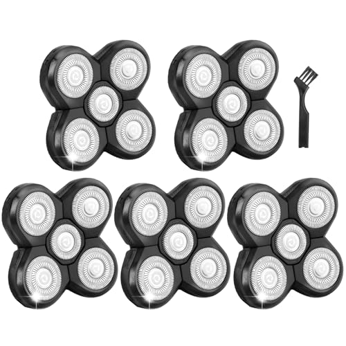 5 Pack Replacement Blades for Freebird Head Shaver | 5-Blade Electric Razor Refills for Bald Men Freedom Grooming + 1 Cleaning Brush Beauty and Personal Care NXPPYY Default Title