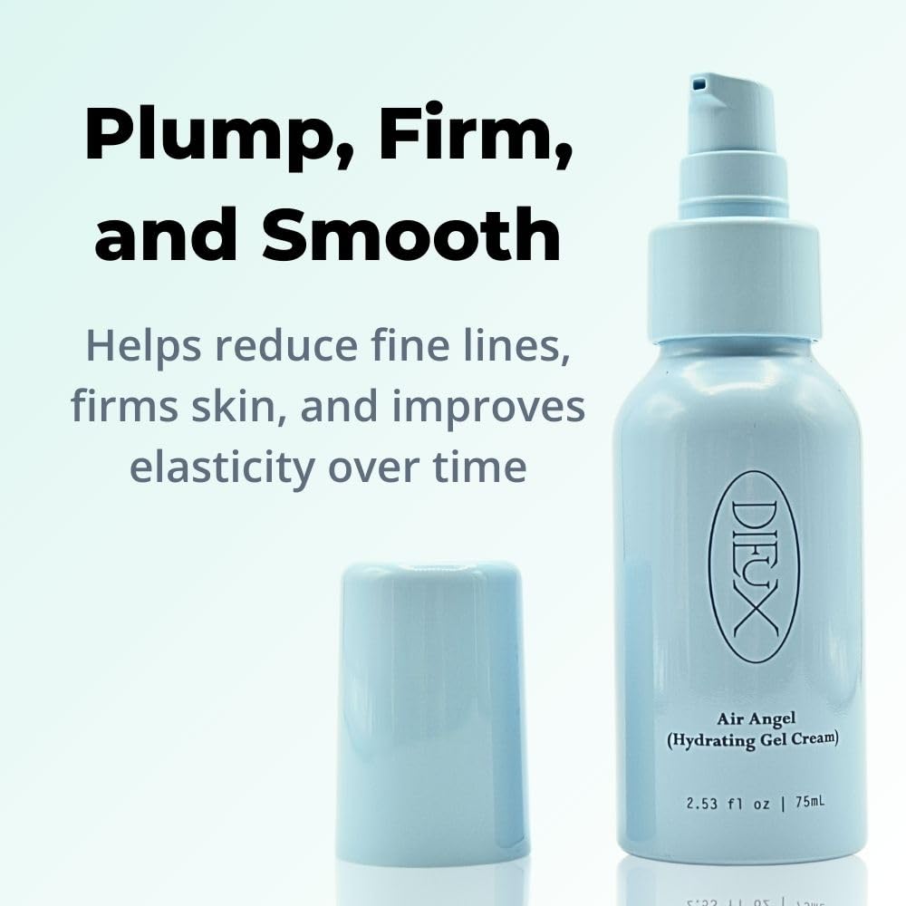 Dieux Skin Air Angel Lightweight Gel Cream Moisturizer - Hydrating, Plumping, Non-Comedogenic, Vegan, Fragrance-Free, 2.53 oz