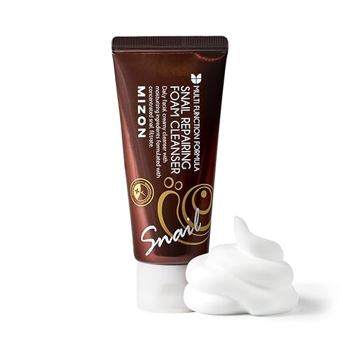 MIZON Snail Repairing Foam Cleanser Face Wash With Snail Mucin for Pores and Blackheads with Moisturizing Formula Korean Skincare (2.02 fl oz)