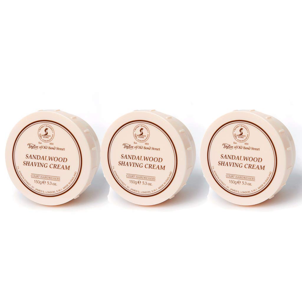 Taylor of Old Bond Street Sandalwood Shaving Bowl, 5.3-Ounce Pack of 3 (3)