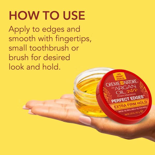 Creme Of Nature Argan Oil Perfect Edges Extra Hold 2.25 Ounce (66ml) (2 Pack)
