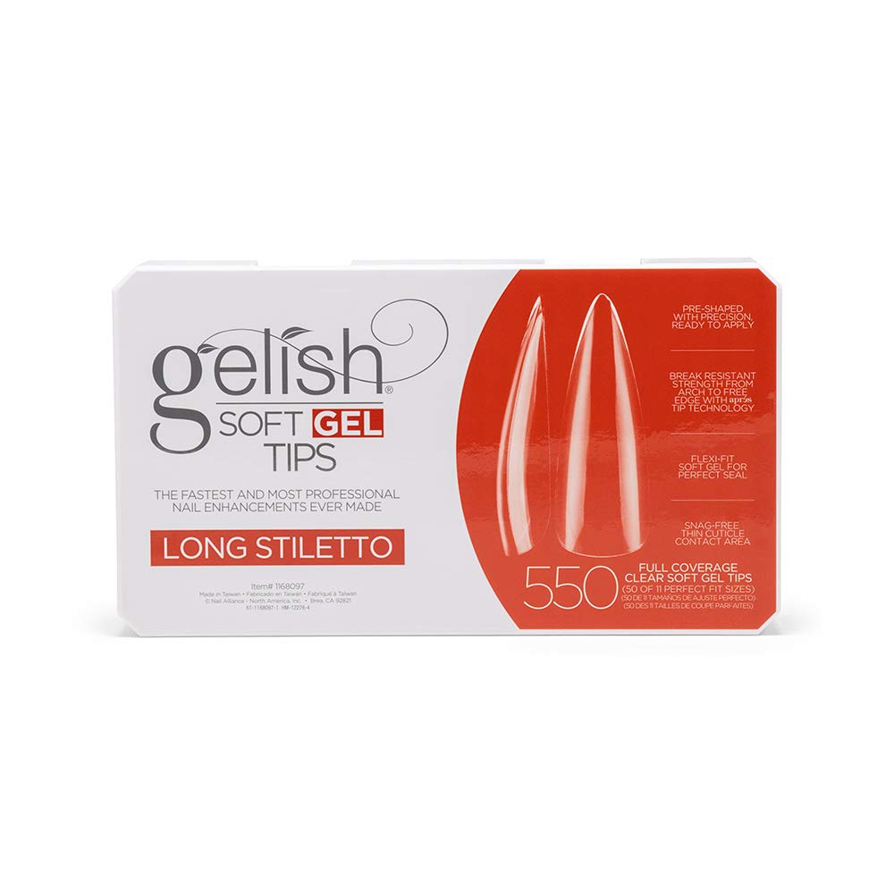 Gelish Soft Gel™ Tips Press on Nails Extension - Long Stiletto, 550 Count Beauty & Personal Care Gelish
