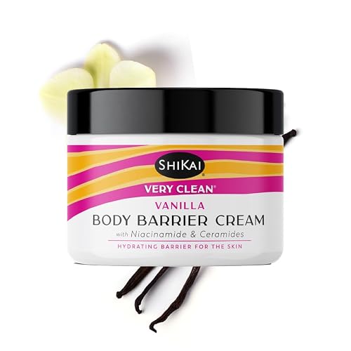 ShiKai Very Clean Moisturizing Body Barrier Cream (Vanilla, 4.5 oz) | Hydrating Barrier for the Skin | With Niacinamide, Ceramides, Shea Butter
