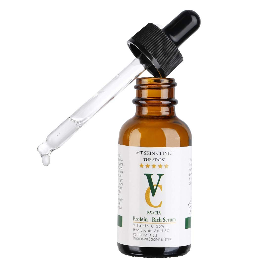 MT Skin Clinic Pro Advanced Hyaluronic Acid Serum for Face, Glow+ Antioxidant Protein-Rich Face Lift Serum with Vitamin C, Niacinamide and B5 for Dry