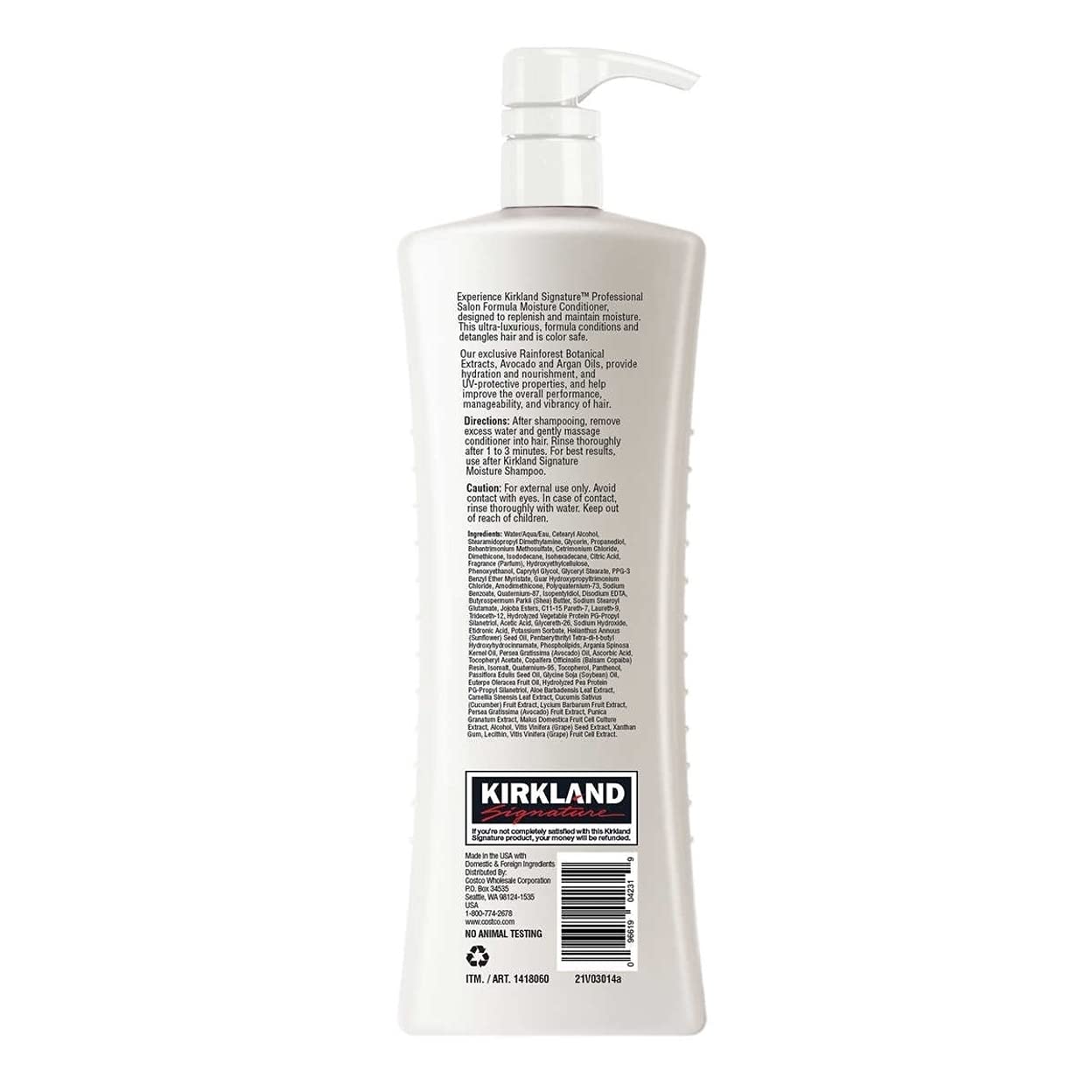 Kirkland Signature Moisture Conditioner, 33.8 Fluid Ounce