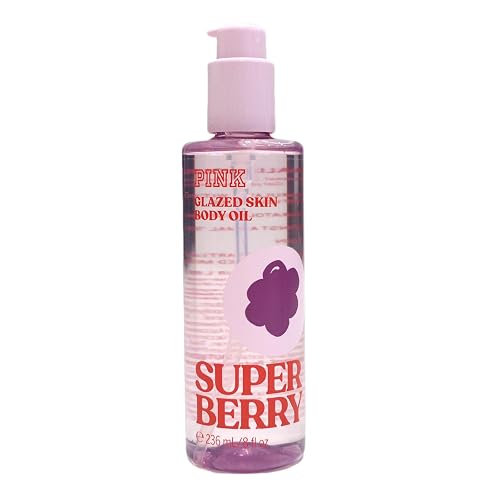 Victoria's Secret Pink Glazed Skin Body Oil 8 Fl Oz (Super Berry)