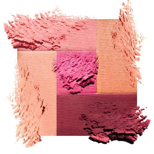 Palladio 2-In-1 Mosaic Blush and Bronzer, Silky Smooth Face Makeup Pressed Powder, Five Color Hues from Shimmering Pinks to Golden Browns, Rich