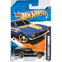 2011 Hot Wheels 1971 MAVERICK GRABBER street beasts 1 of 10, #81 dark BLUE with yellow stripes, spokes, and rims