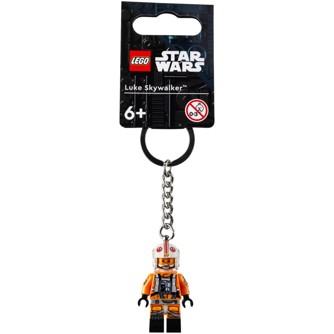 LEGO Star Wars Luke Skywalker Pilot Outfit Minifigure Keyring 854288, Orange, Small