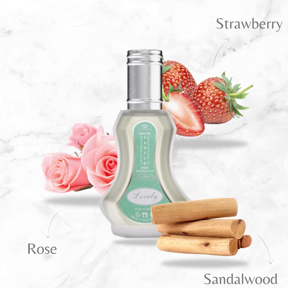 Al Rehab Lovely Eau de Parfum Spray for Unisex, 1.18 Ounce / 35ml