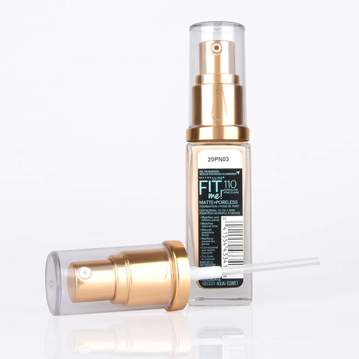 LUFOX 2Pcs Foundation Pump for Maybelline Fit Me Liquid Foundation (Gold+Black)