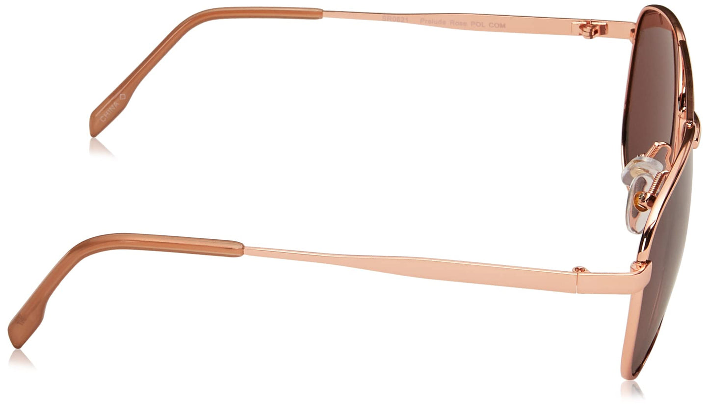Foster Grant Women's Prelude Aviator Polarized Sunglasses, Gold/Rose POL, 60 mm