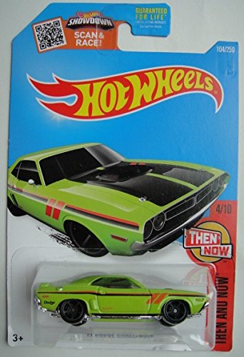 Hot Wheels Then and Now 4/10, Green '71 Dodge Challenger 104/250