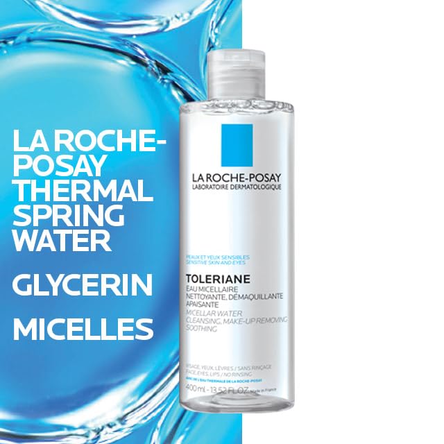 La Roche-Posay Micellar Cleansing Water for Sensitive Skin, Micellar Water Makeup Remover, Cleanses and Hydrates Skin, Gentle Face Toner, Oil Free Beauty and Personal Care La Roche-Posay